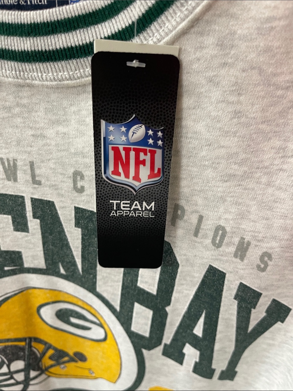 Abercrombie & Fitch Gray Crewneck Sweatshirt with Green Bay Packers Team - Picture 4 of 10